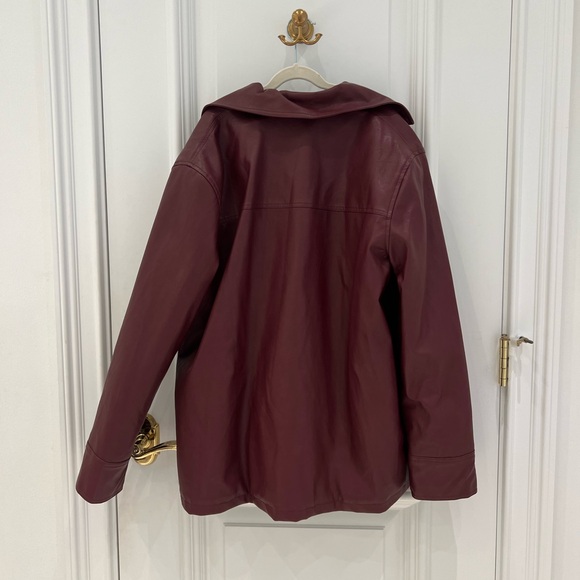 Motel Rocks Small Maroon Leather Jacket - Picture 3 of 3